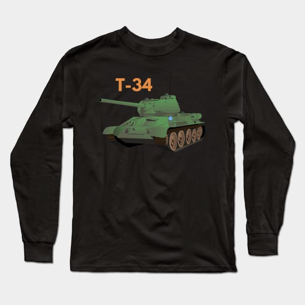 Soviet T-34 Tank Long Sleeve T-Shirt by NorseTech